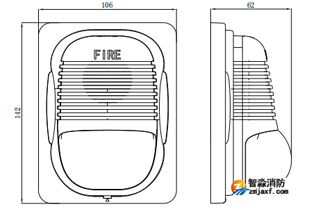 江苏海湾GST-HX-M8503火灾声光警报器